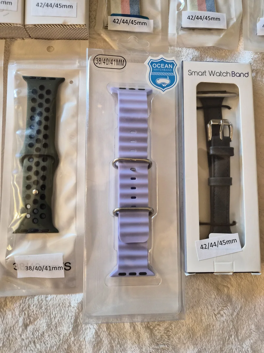 Apple Watch Band Lot of 13 | 42/44/45mm Sport, Silicone, Leather & Nylon Bands